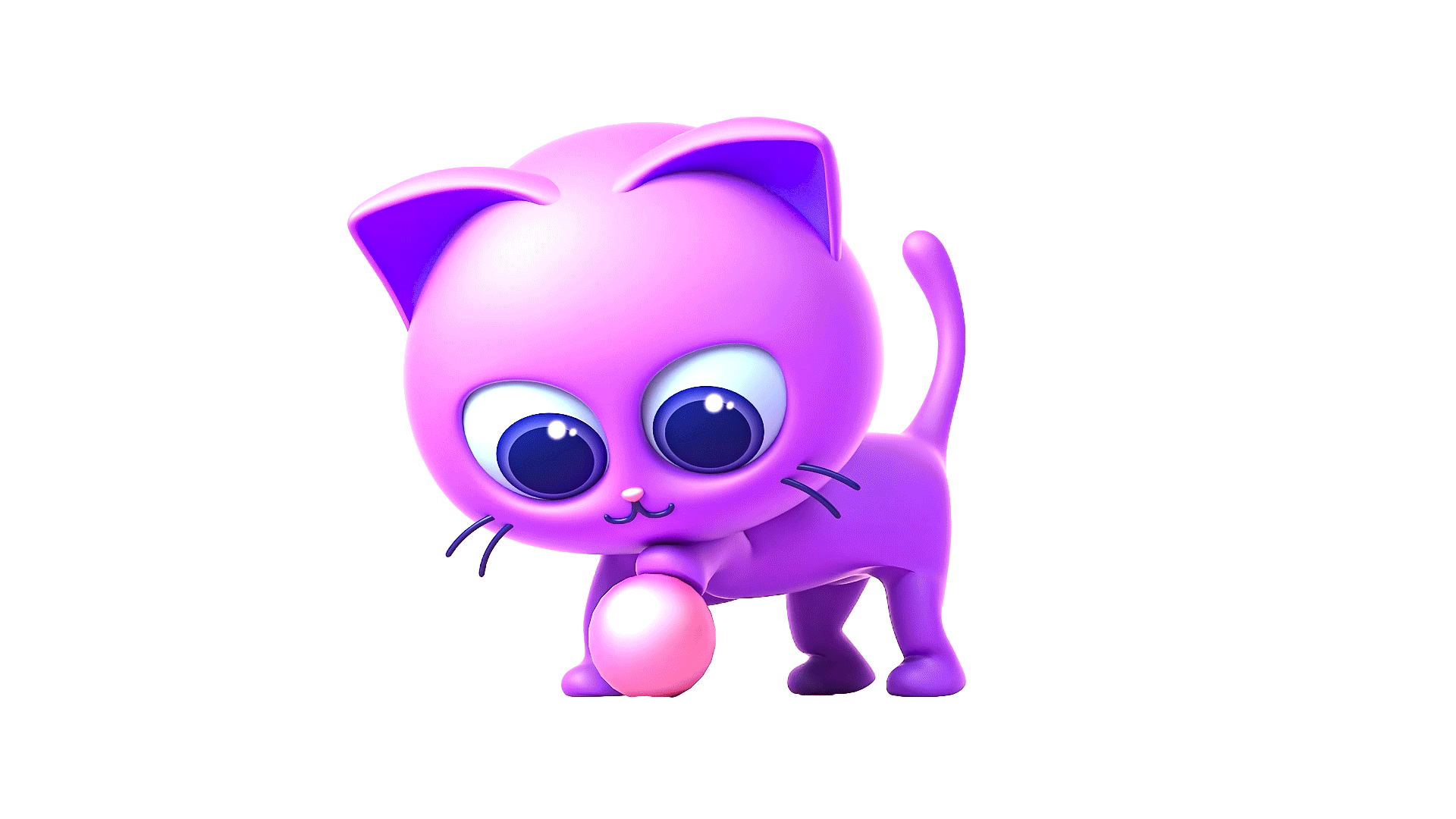 Cat playing with ball